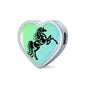 Amazing Horse Vector Print Heart Charm Steel Bracelet