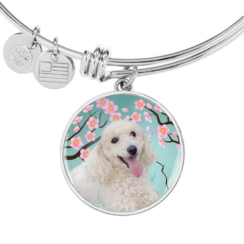 Poodle Dog Print Circle Pendant Bangle