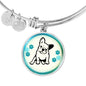 Cute French Bulldog Circle Pendent Luxury Bangle