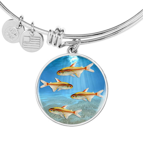 Glowlight Tetra Print Circle Pendant Luxury Bangle