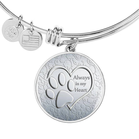 Paws Art Print Circle Pendant Luxury Bangle