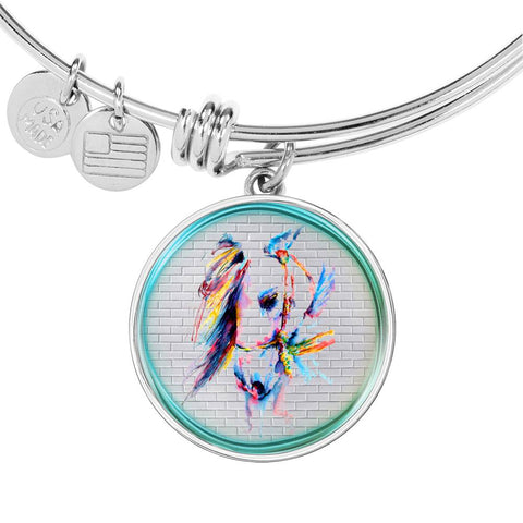 Horse Painting Print Circle Pendent Luxury Bangle