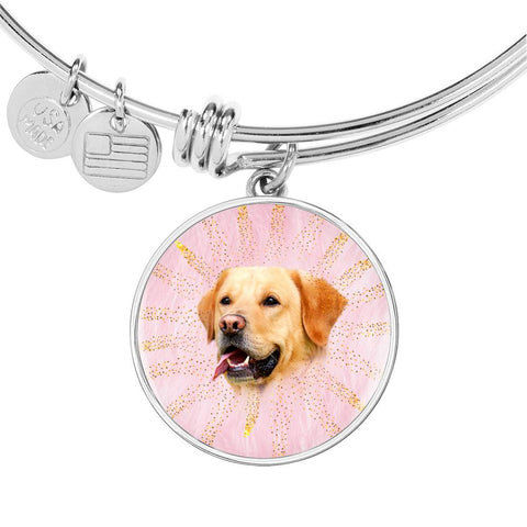 Labrador Retriever Print Circle Pendent Luxury Bangle
