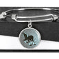Clydesdale Horse Print Circle Pendant Luxury Bangle