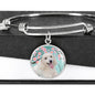 Poodle Dog Print Circle Pendant Bangle