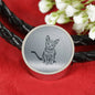 Russian Blue Cat Art Print Circle Charm Leather Bracelet