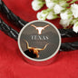 Texas Longhorn Cattle (Cow) Print Circle Leather Bracelet