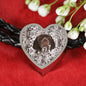German Shorthaired Pointer Print Heart Charm Leather Bracelet