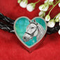 Andalusian Horse Watercolor Art Print Heart Charm Leather Woven Bracelet