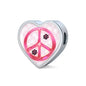 Peace Sign With Paws Print Heart Charm Leather Woven Bracelet
