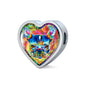 Colorful French Bulldog Heart Charm Leather Woven Bracelet