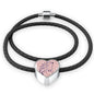 Lovely Horse Art Print Heart Charm Leather Woven Bracelet
