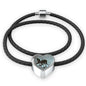 Clydesdale Horse Print Heart Charm Leather Bracelet