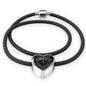 Amazing Eagle Print Heart Charm Leather Woven Bracelet