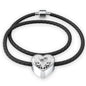Paws Print Heart Charm Leather Bracelet