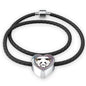 Amazing Panda Vector Art Print Heart Charm Leather Woven Bracelet