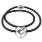 Mustang Horse Art Print Heart Charm Leather Woven Bracelet