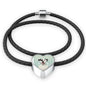 Dalmatian Dog Print Heart Charm Leather Bracelet