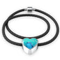 Cute Dolphin Fish Print Heart Charm Braided Bracelet