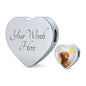 Vizsla Print Heart Charm Steel Bracelet