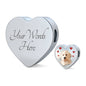 Goldendoodle Dog Print Heart Charm Steel Bracelet
