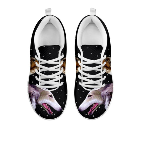 Cute Borzoi Dog Print Running Shoes For WomenFor 24 Hours Only