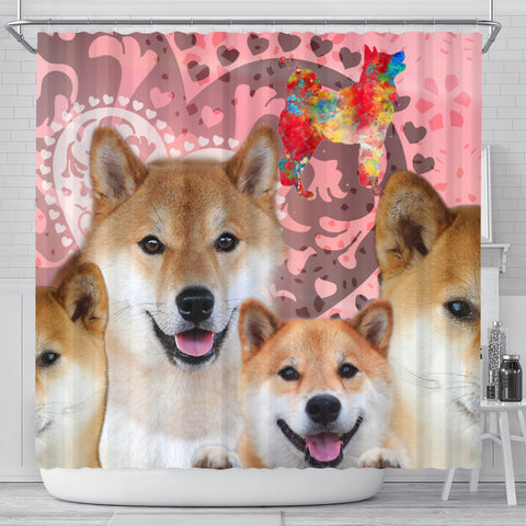 Shiba Inu Print Shower Curtains