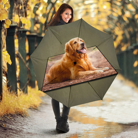 Golden Retriever Dog 3D Print Umbrellas