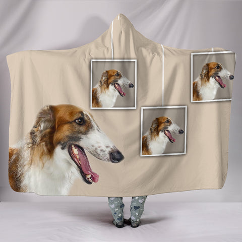 Borzoi Dog Print Hooded Blanket
