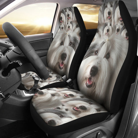 Old English Sheepdogs In Lots Print Car Seat Covers