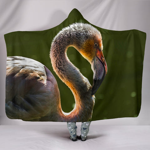 Beautiful Swan Print Hooded Blanket