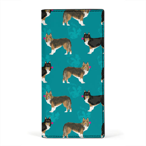 Shetland Sheepdog Print Women's Leather Wallet