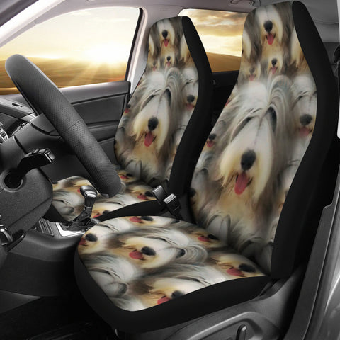 Bearded Collie Dog In Lots Print Car Seat Covers