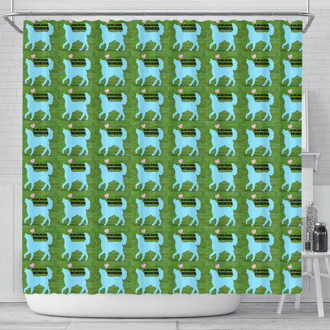 Golden Retriever Dog Pattern Print Shower Curtain