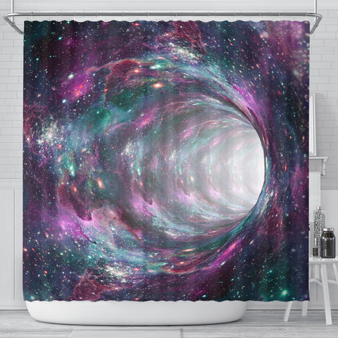 Space Warmhole Print Shower Curtains