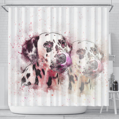 Dalmatian Dog Watercolor Art Print Shower Curtains