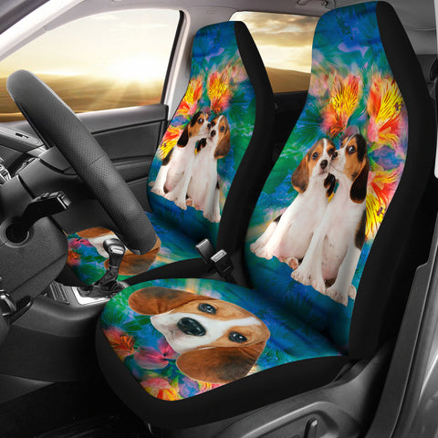 Cute Beagles Print Car Seat Covers