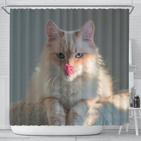 Cute Birman Cat Print Shower Curtain