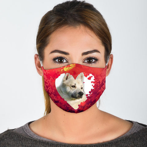 Norwegian Buhund On Heart Print Face Mask