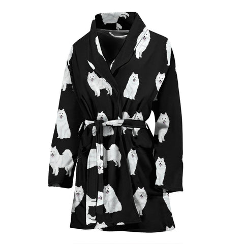 American Eskimo Dog Pattern Print Women's Bath Robe