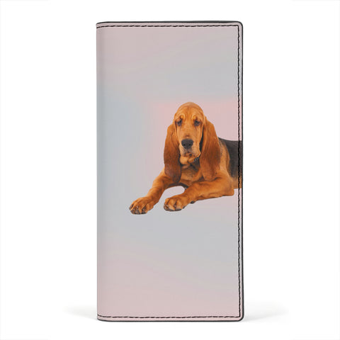 Cute Bloodhound Dog Print Women's Leather Wallet