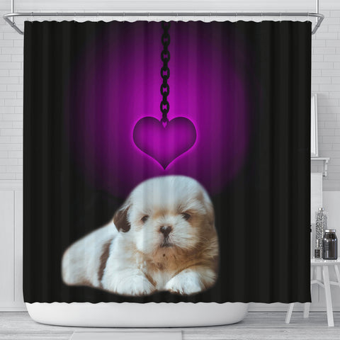 Shih Tzu Dog Print Shower Curtain