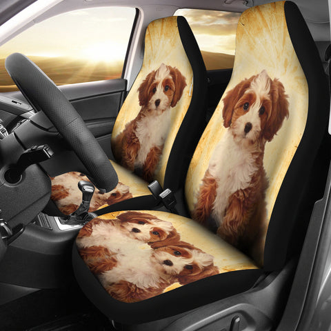 Cute Cavapoo Dog Print Car Seat Covers