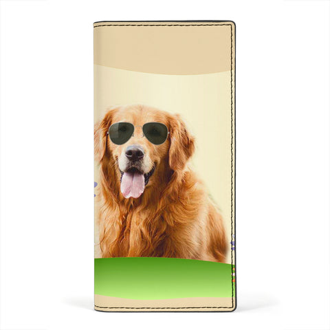 Cute Golden Retriever Dog Print Women's Leather Wallet