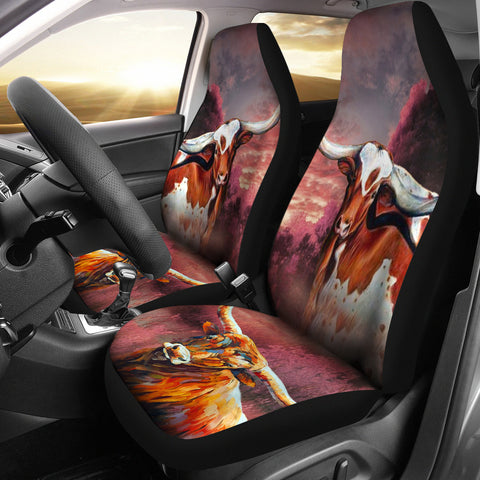 Texas Longhorn Cattle Print Car Seat Covers