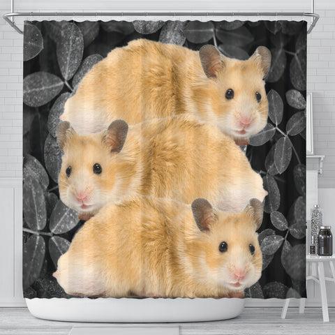 Cute Golden Hamster Print Shower Curtains