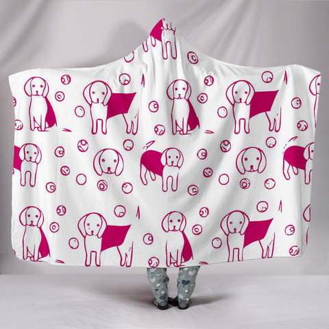 Cute Beagle dog Patterns Print Hooded Blanket