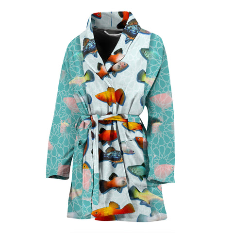 Platy Fish Print Women's Bath Robe