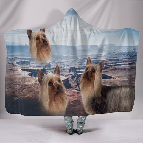 Cute Australian Silky Terrier Print Hooded Blanket