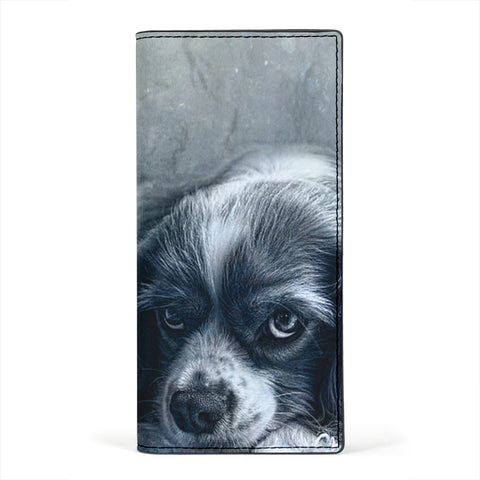 Cute Cavalier King Charles Spaniel Print Women's Leather Wallet